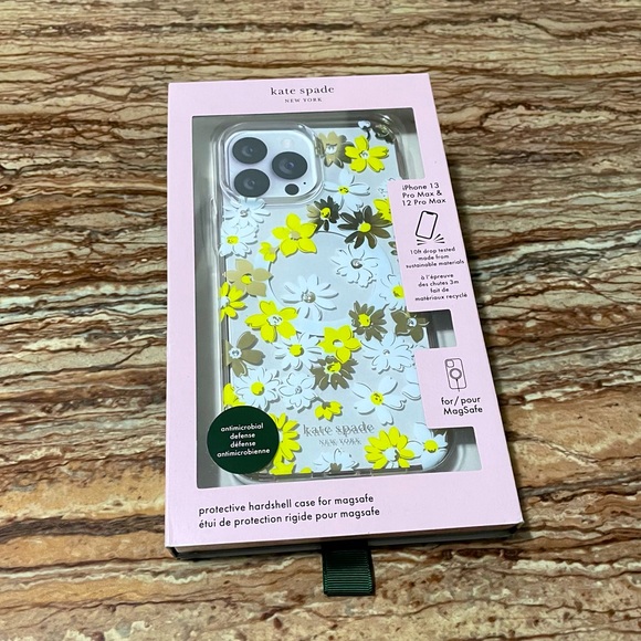 Kate Spade New York iPhone 12 Pro Max Yellow Floral Defensive Hardshell Case NWT - Picture 3 of 3